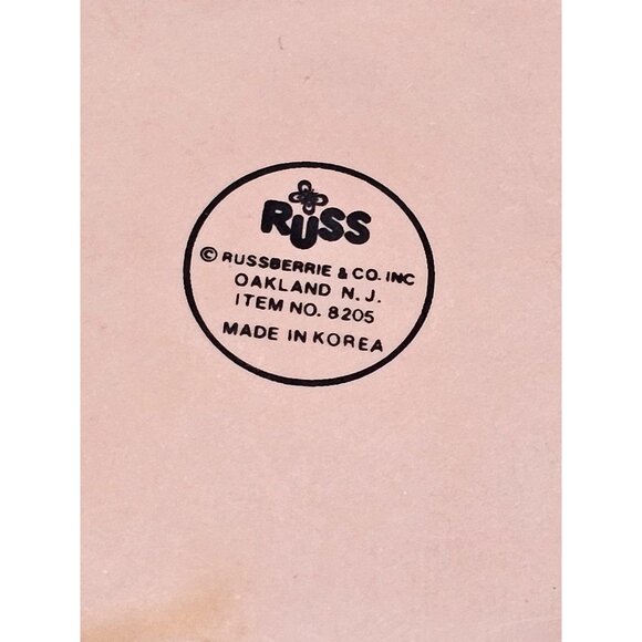 Vintage Russ Berrie Heart Patchwork Coffee Tea Mug Cup Pink 4'' Tall - Set Of 4 - Picture 3 of 5